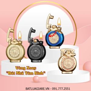 BẬT LỬA CHIEF XĂNG ĐÁ - BÚNG TAY ĐÁNH LỬA CF208 "VÒNG XOAY BÁT NHÃ TÂM KINH" (FULLBOX) - (XÀI XĂNG)