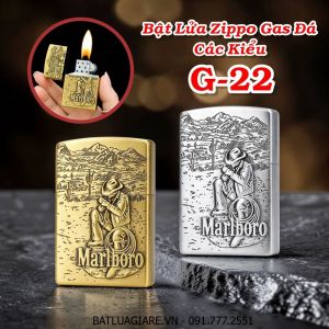 BẬT LỬA ZIPPO GAS ĐÁ CÁC KIỂU G-22 - (XÀI GAS)