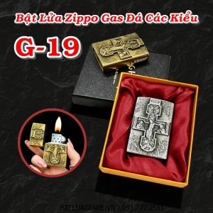 BẬT LỬA ZIPPO GAS ĐÁ CÁC KIỂU G-19 (CÓ HỘP) - (XÀI GAS)