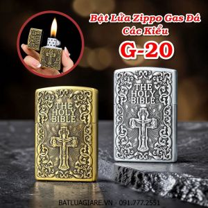 BẬT LỬA ZIPPO GAS ĐÁ CÁC KIỂU G-20 - (XÀI GAS)