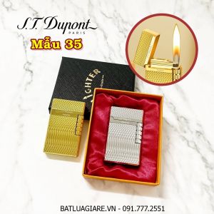 BẬT LỬA DUPONT VÂN KIM CƯƠNG 1 SỌC NGANG M-35 (S.T. DUPONT) (CÓ HỘP) - (XÀI GAS)