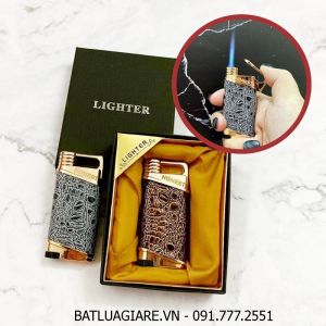 BẬT LỬA KHÈ HONEST 615 BỌC DA CÁ SẤU (CÓ HỘP) - (XÀI GAS)