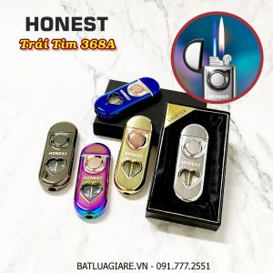 BẬT LỬA HONEST 2 CHẾ ĐỘ LỬA - GAS LỘ THIÊN CÓ ĐÈN HÌNH TRÁI TIM 368A (LỬA NGỌN VÀ LỬA HOẢ TIỄN) (CÓ HỘP) - (XÀI GAS)