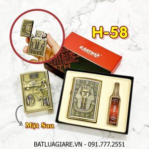 BÂT LỬA ZIPPO AI CẬP 2 MẶT HÌNH NỔI (CÓ HỘP VÀ XĂNG) H-58