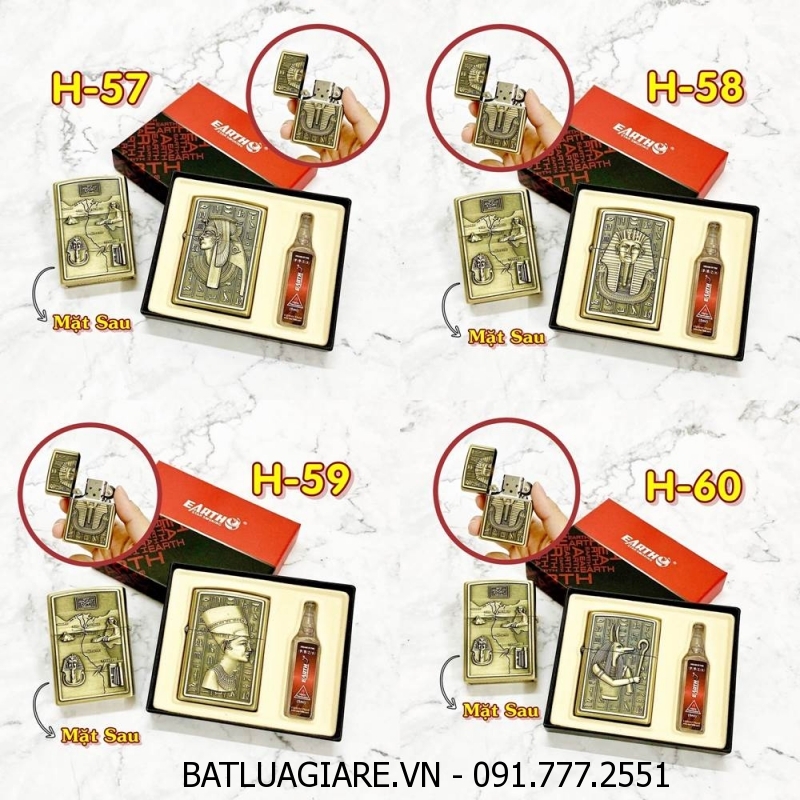 BÂT LỬA ZIPPO AI CẬP 2 MẶT HÌNH NỔI CÁC KIỂU (CÓ HỘP VÀ XĂNG)