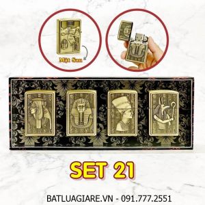BỘ 4 BÂT LỬA ZIPPO AI CẬP 2 MẶT HÌNH NỔI - (XÀI XĂNG) SET 21
