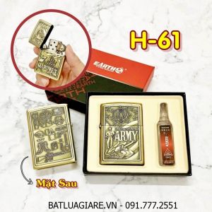 BÂT LỬA ZIPPO U.S 2 MẶT HÌNH NỔI (CÓ HỘP VÀ XĂNG) H-61