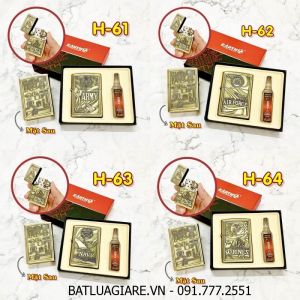BÂT LỬA ZIPPO U.S 2 MẶT HÌNH NỔI CÁC KIỂU (CÓ HỘP VÀ XĂNG)