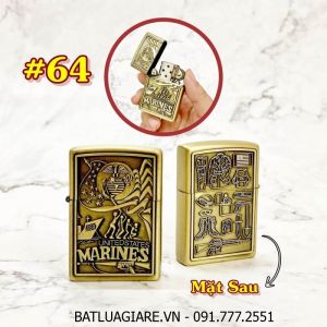 BÂT LỬA ZIPPO U.S 2 MẶT HÌNH NỔI - (XÀI XĂNG) #64