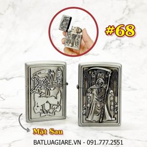 BÂT LỬA ZIPPO TỬ THẦN 2 MẶT HÌNH NỔI - (XÀI XĂNG) #68