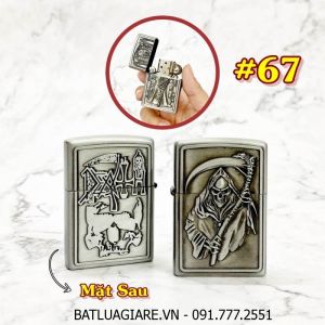 BÂT LỬA ZIPPO TỬ THẦN 2 MẶT HÌNH NỔI - (XÀI XĂNG) #67