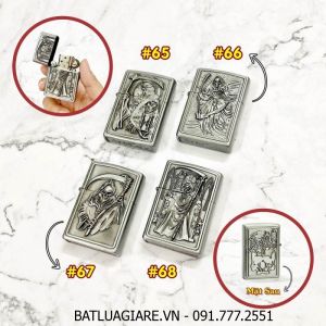 BÂT LỬA ZIPPO TỬ THẦN 2 MẶT HÌNH NỔI CÁC KIỂU - (XÀI XĂNG)