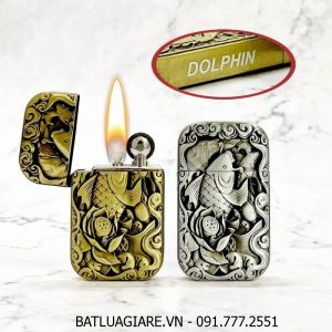 BẬT LỬA XĂNG ĐÁ 1 BÁNH XE DOLPHIN 888 HÌNH CÁ CHÉP D-4 - (XÀI XĂNG)