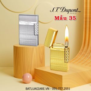 BẬT LỬA DUPONT VÂN KIM CƯƠNG 1 SỌC NGANG M-35 (S.T. DUPONT) - (XÀI GAS)