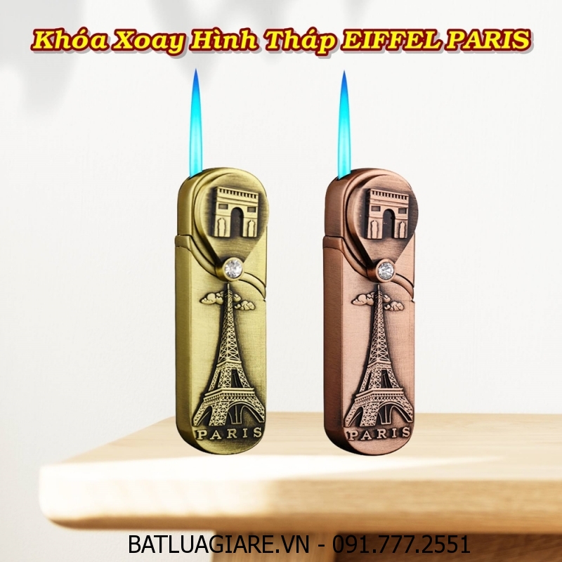 BẬT LỬA KHÈ KHÓA XOAY HÌNH THÁP EIFFEL PARIS - (XÀI GAS)