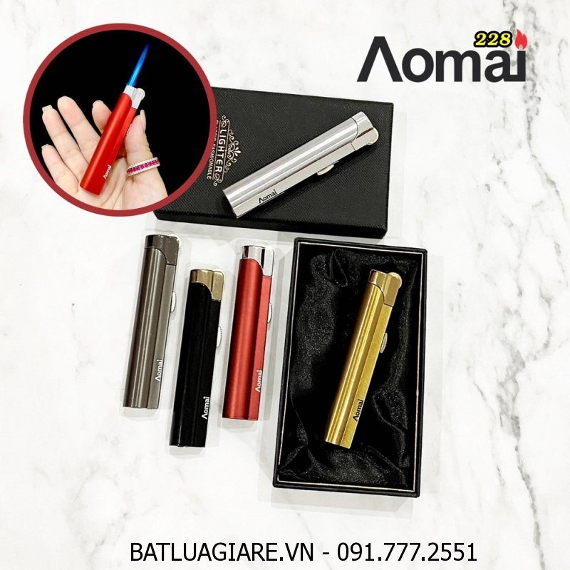 BẬT LỬA KHÈ AOMAI 228 - GAS ĐÁ RÃNH TAY AM228 (CÓ HỘP) - (XÀI GAS)
