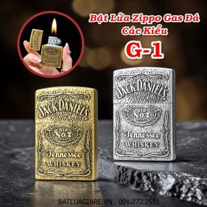 BẬT LỬA ZIPPO GAS ĐÁ CÁC KIỂU G-1 - (XÀI GAS)