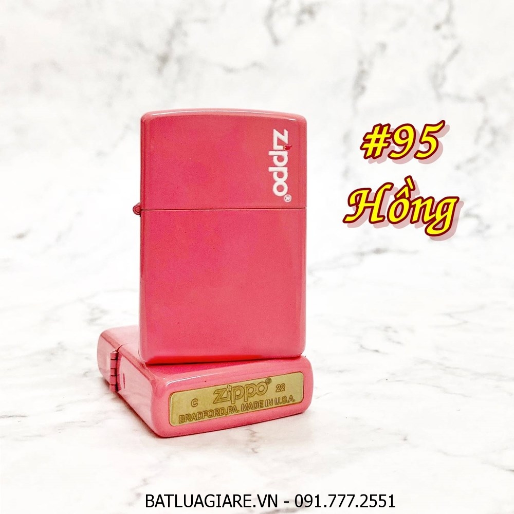 BẬT LỬA ZIPPO SƠN TĨNH ĐIỆN NHIỀU MÀU (CÓ MỘC ĐÁY) - (XÀI XĂNG) #95 HỒNG