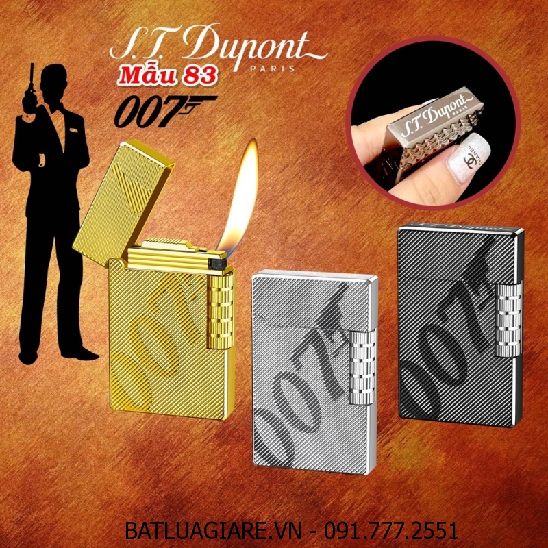 BẬT LỬA DUPONT ĐIỆP VIÊN 007 M-83 (S.T. DUPONT) - (XÀI GAS)