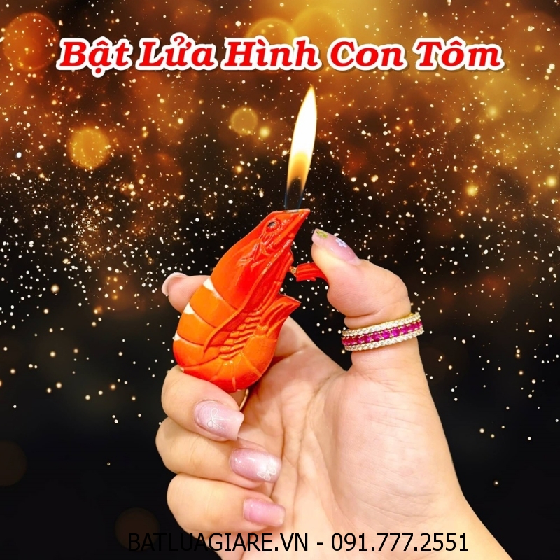 BẬT LỬA HÌNH CON TÔM (KIM LOẠI) - (XÀI GAS)