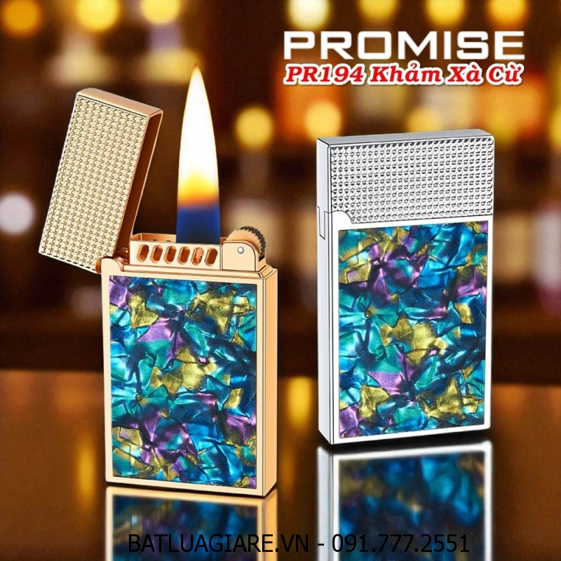 BẬT LỬA XĂNG ĐÁ PROMISE PR194 KHẢM XÀ CỪ - (XÀI XĂNG)