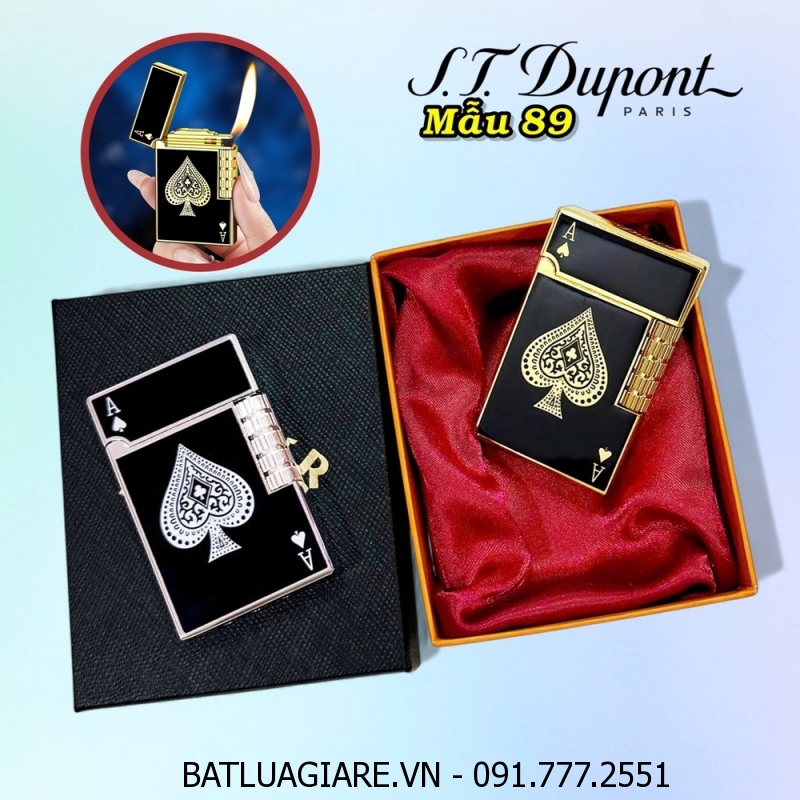 BẬT LỬA DUPONT HÌNH LÁ BÀI M-89 (S.T. DUPONT) (CÓ HỘP) - (XÀI GAS)