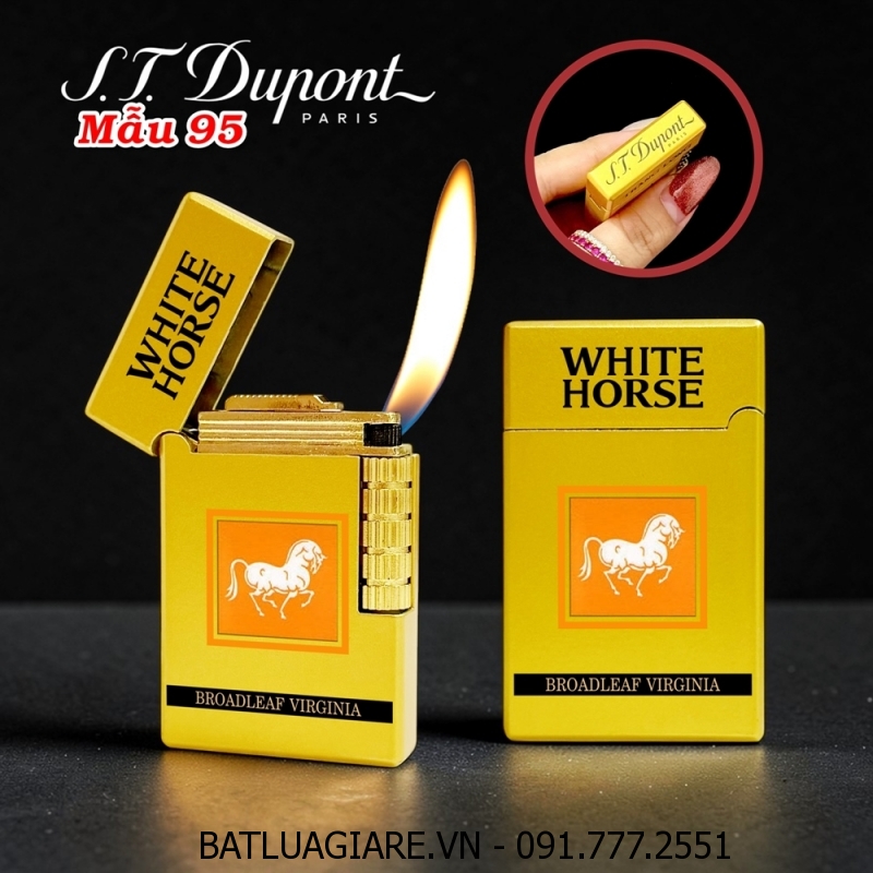 BẬT LỬA DUPONT HÌNH GÓI THUỐC LÁ CON NGỰA TRẮNG WHITE HORSE M-95 (S.T. DUPONT) - (XÀI GAS)