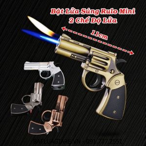BẬT LỬA HÌNH SÚNG RULO MINI 2 CHẾ ĐỘ LỬA (KIM LOẠI) - (XÀI GAS)