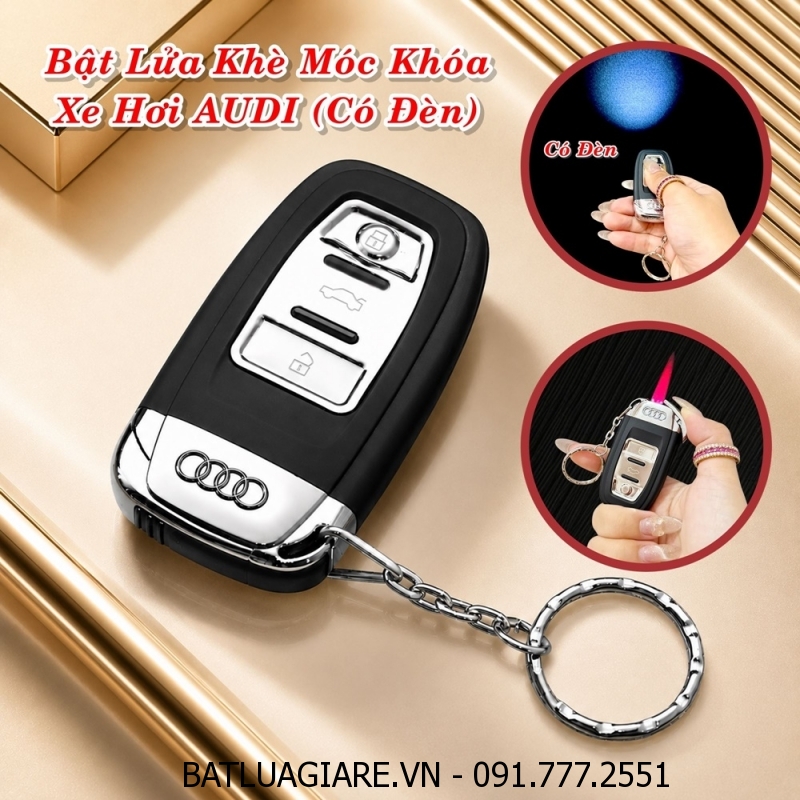 BẬT LỬA KHÈ MÓC KHOÁ XE HƠI AUDI (CÓ ĐÈN) - (XÀI GAS)