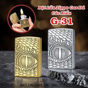 BẬT LỬA ZIPPO GAS ĐÁ CÁC KIỂU G-31 - (XÀI GAS)