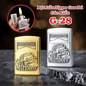 BẬT LỬA ZIPPO GAS ĐÁ CÁC KIỂU G-28 - (XÀI GAS)