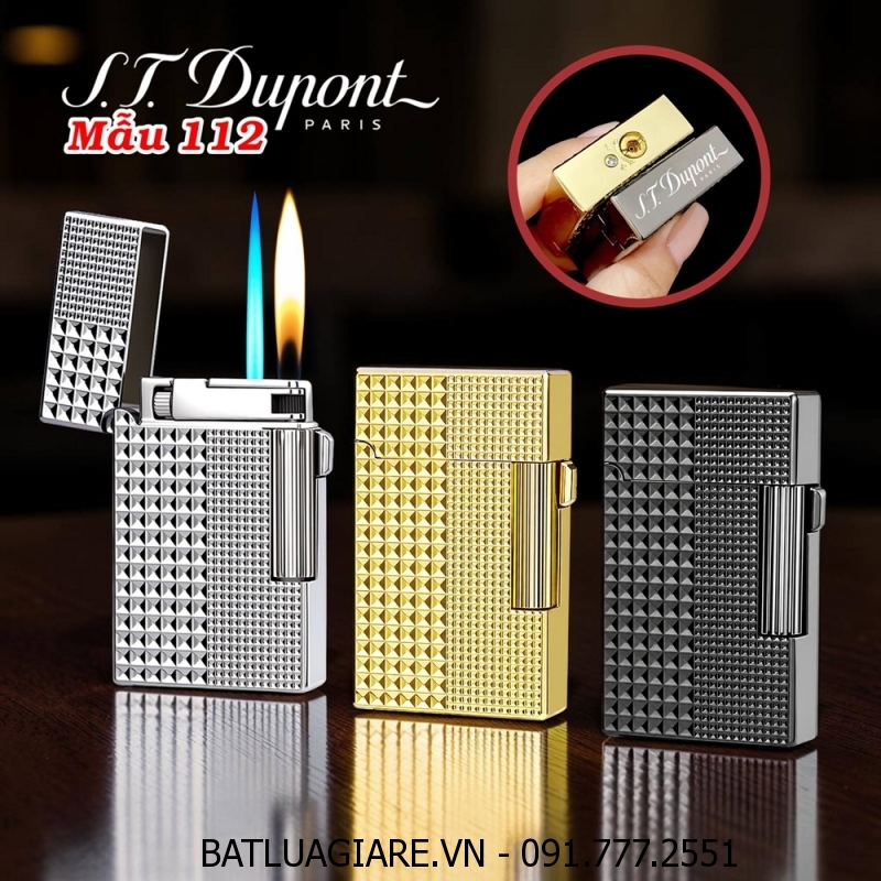 BẬT LỬA DUPONT 2 CHẾ ĐỘ LỬA VÂN KIM CƯƠNG M-112 (S.T. DUPONT) - (XÀI GAS)