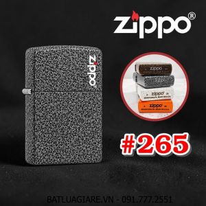 BẬT LỬA ZIPPO SƠN KIỂU NHAM THẠCH MÀU BẠC ĐEN (CÓ MỘC ĐÁY) - (XÀI XĂNG) #265
