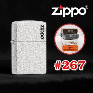 BẬT LỬA ZIPPO SƠN KIỂU NHAM THẠCH MÀU TRẮNG (CÓ MỘC ĐÁY) - (XÀI XĂNG) #267