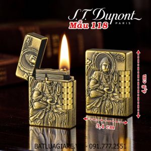 BẬT LỬA DUPONT NHẬT HÌNH PHẬT NỔI M-118 (DUPONT LÙN) - (XÀI XĂNG)