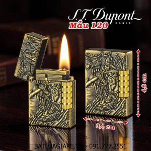 BẬT LỬA DUPONT NHẬT HÌNH TÔN NGỘ KHÔNG CƯỠI RỒNG M-120 (DUPONT LÙN) - (XÀI XĂNG)