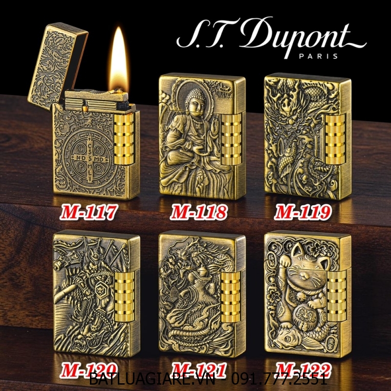 BẬT LỬA DUPONT NHẬT HÌNH NỔI CÁC KIỂU (DUPONT LÙN) (S.T. DUPONT) - (XÀI XĂNG)