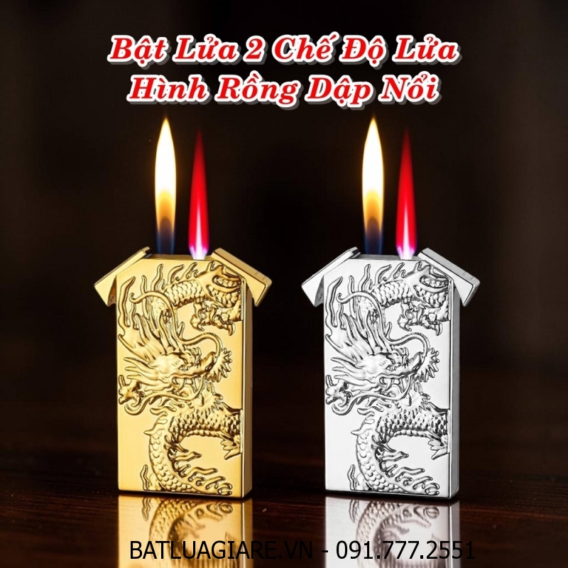 BẬT LỬA 2 CHẾ ĐỘ LỬA HÌNH RỒNG DẬP NỔI – (XÀI GAS)