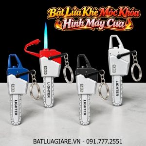 BẬT LỬA KHÈ MÓC KHOÁ HÌNH MÁY CƯA (KIM LOẠI) - (XÀI GAS)