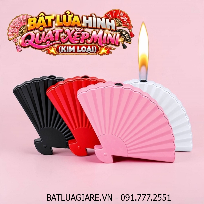 BẬT LỬA HÌNH QUẠT XẾP MINI (KIM LOẠI) - (XÀI GAS)
