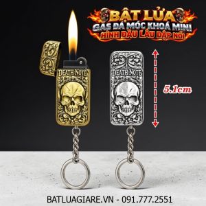 BẬT LỬA GAS ĐÁ MÓC KHOÁ MINI HÌNH ĐẦU LÂU DẬP NỔI - (XÀI GAS)