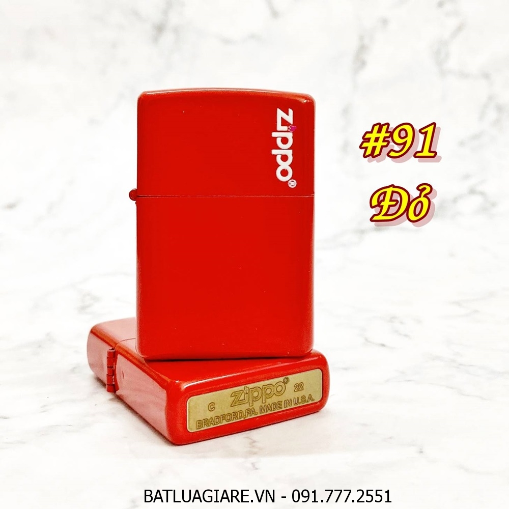 BẬT LỬA ZIPPO SƠN TĨNH ĐIỆN NHIỀU MÀU (CÓ MỘC ĐÁY) - (XÀI XĂNG) #91 ĐỎ