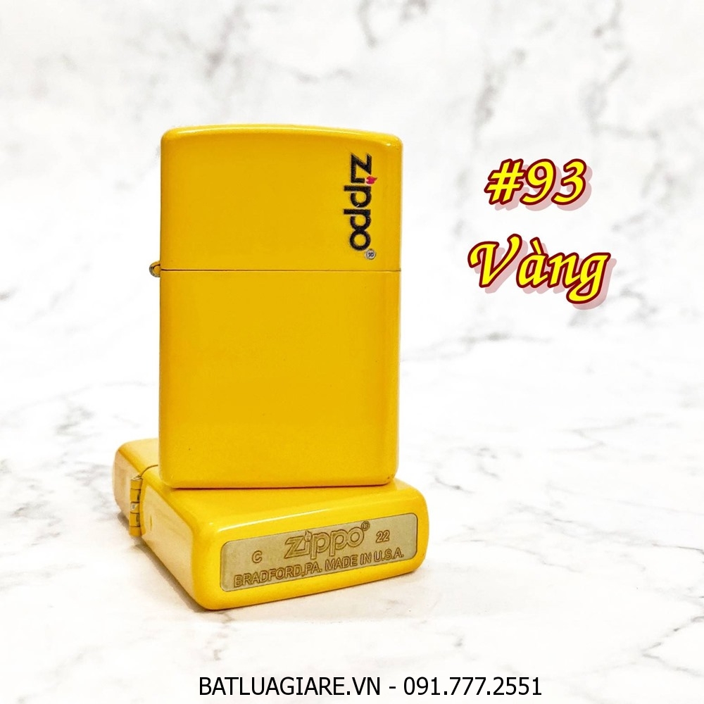 BẬT LỬA ZIPPO SƠN TĨNH ĐIỆN NHIỀU MÀU (CÓ MỘC ĐÁY) - (XÀI XĂNG) #93 VÀNG
