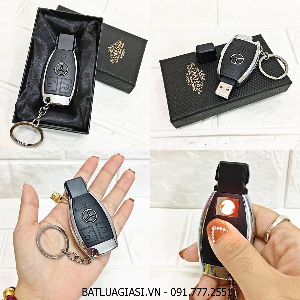 BẬT LỬA ĐIỆN - MÓC KHÓA XE HƠI MERCEDES (FULLBOX) - (SẠC ĐIỆN)