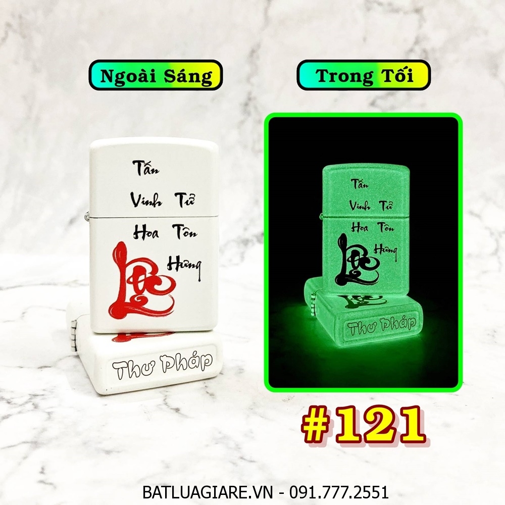 BẬT LỬA ZIPPO CHỮ LỘC THƯ PHÁP \