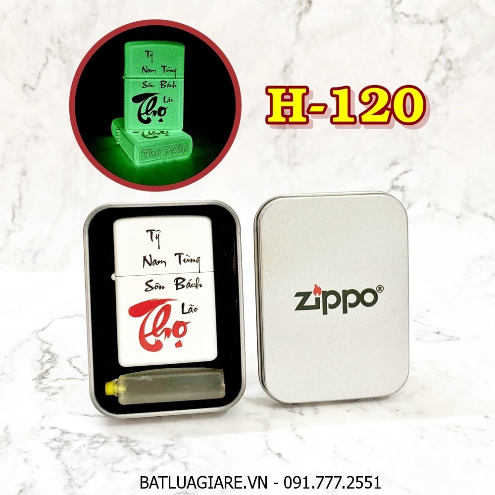 BẬT LỬA ZIPPO CHỮ THỌ THƯ PHÁP \
