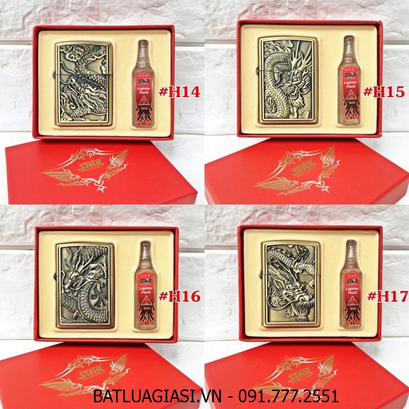 BẬT LỬA ZIPPO HÌNH NỔI CÁC KIỂU (CÓ HỘP VÀ XĂNG) - (XÀI XĂNG)