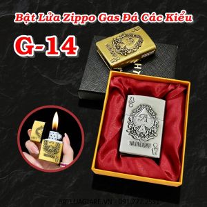 BẬT LỬA ZIPPO GAS ĐÁ CÁC KIỂU G-14 (CÓ HỘP) - (XÀI GAS)