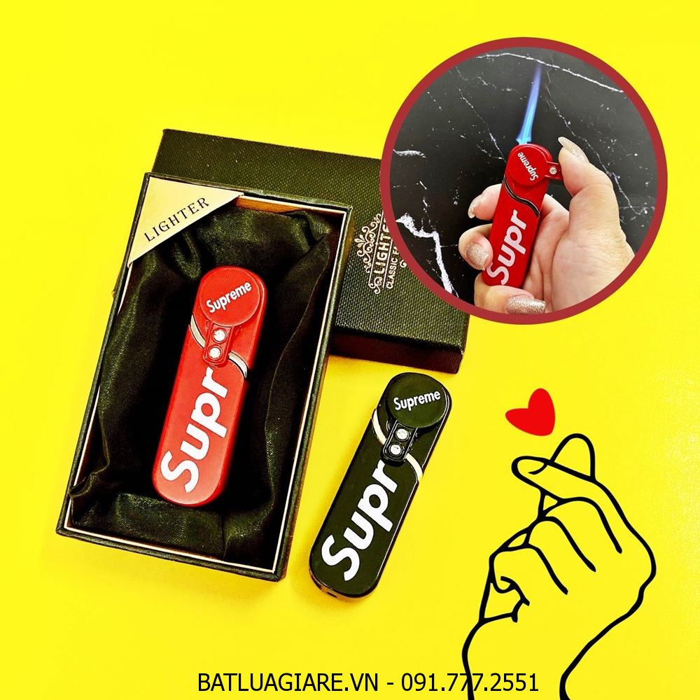 BẬT LỬA KHÈ SUPREME KHÓA XOAY (CÓ HỘP) - (XÀI GAS)