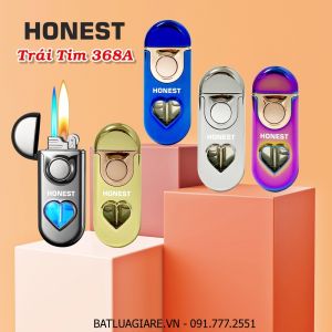 BẬT LỬA HONEST 2 CHẾ ĐỘ LỬA - GAS LỘ THIÊN CÓ ĐÈN HÌNH TRÁI TIM 368A (LỬA NGỌN VÀ LỬA HOẢ TIỄN) - (XÀI GAS)